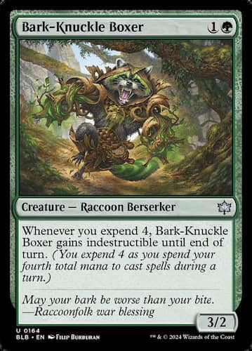 Best Bloomburrow Prerelease Draft cards for Raccoon archetype