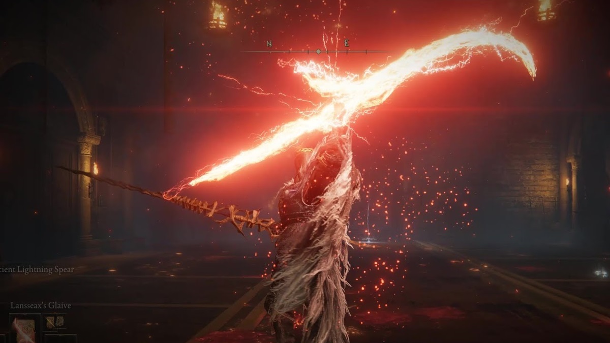 The Bolt of Gransax casting Ancient Lightning Spear in Elden Ring