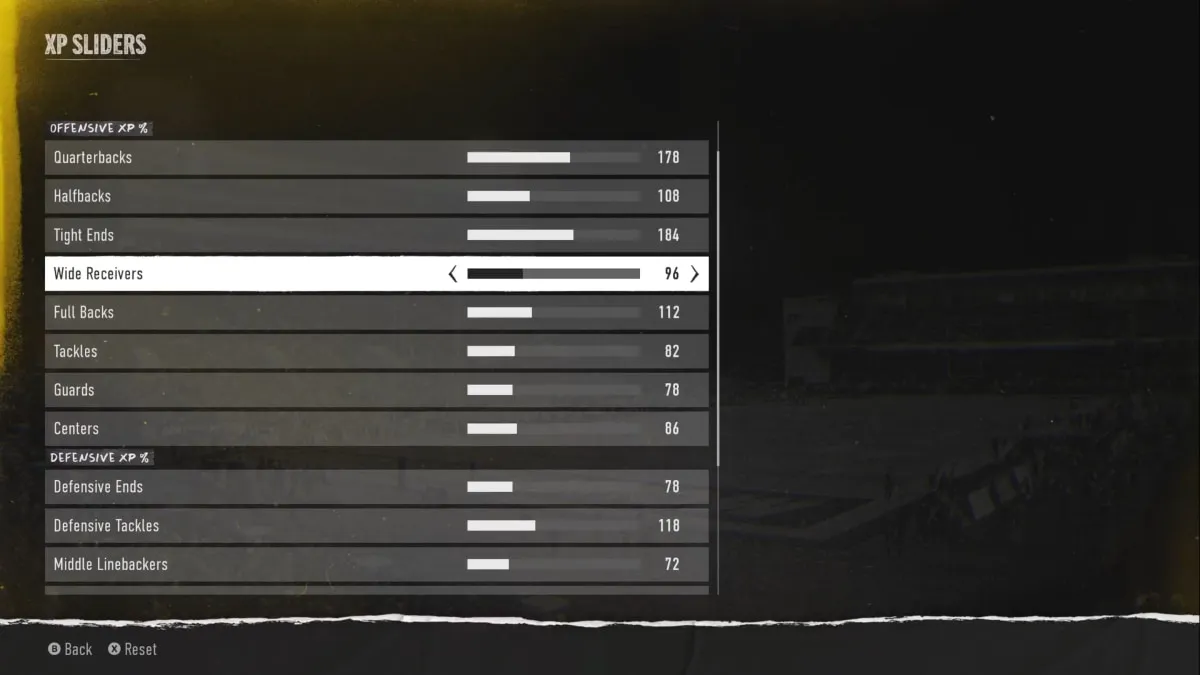 Best XP sliders for College Football 25