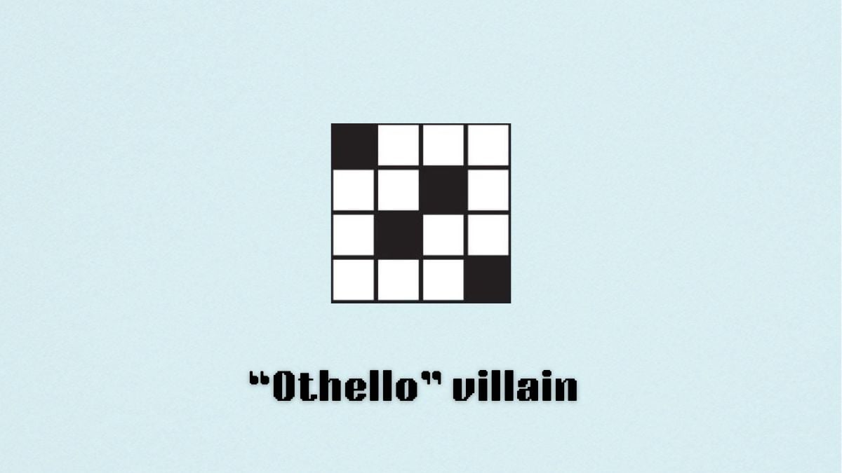 A blank crossowrd with "Othello" villain written below it