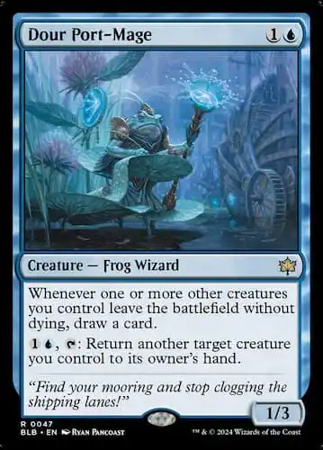 Frog casting spell in Bloomburrow MTG set