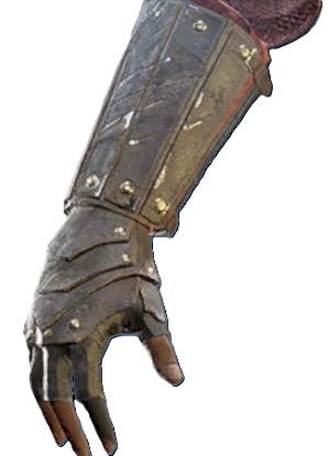A metal gauntlet with a red outline from Flintlock.