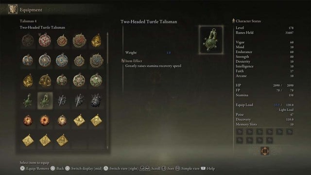 Two-Headed Turtle Talisman item description in Elden Ring DLC