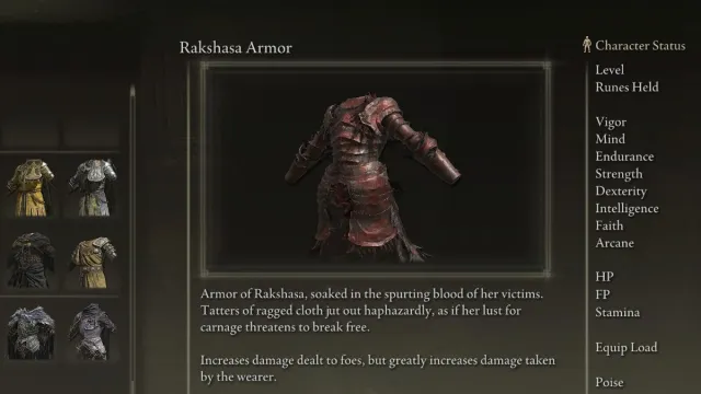 The Rakshasa Armor chestpiece in Elden Ring Shadow of the Erdtree