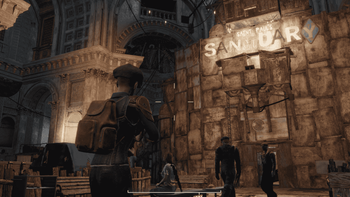 Fallout London player exploring Saint Paul's Sanctuary