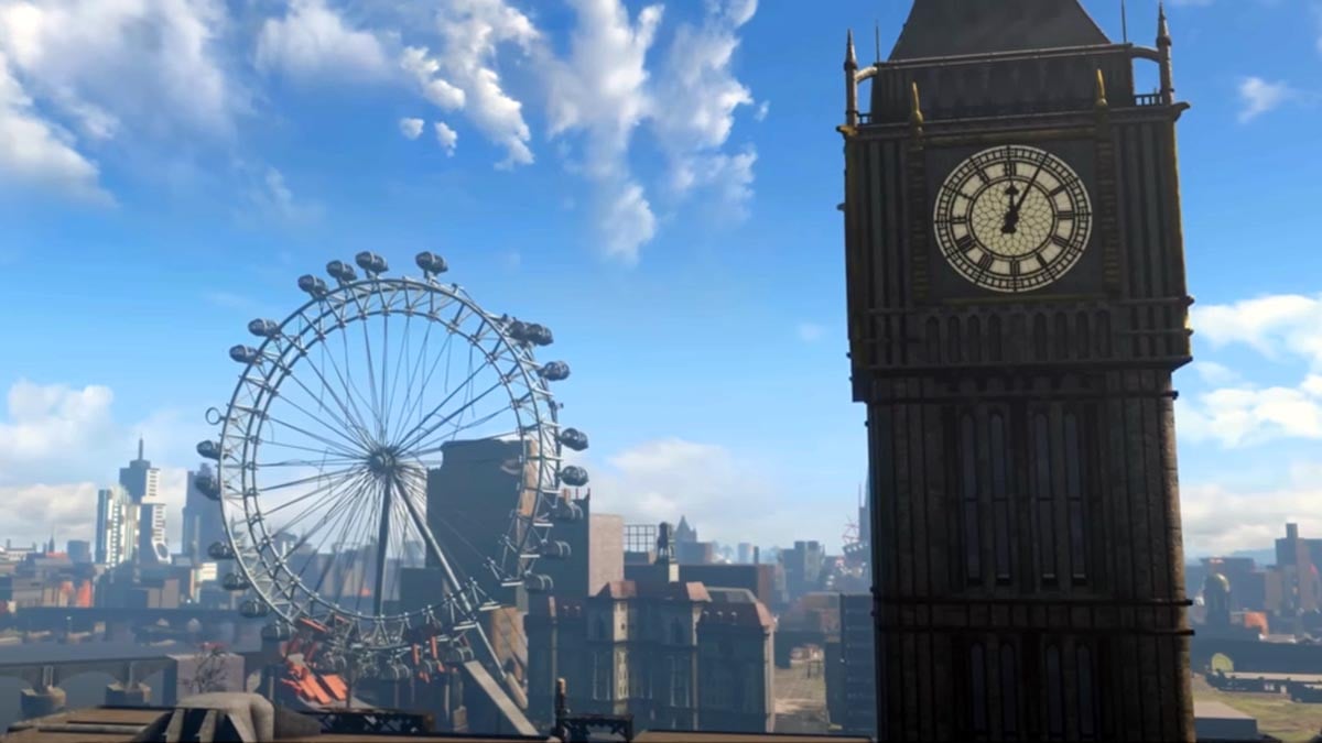 Big Ben and the London Eye on the Fallout London skyline