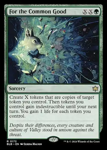 Mouse powering up in Bloomburrow MTG set