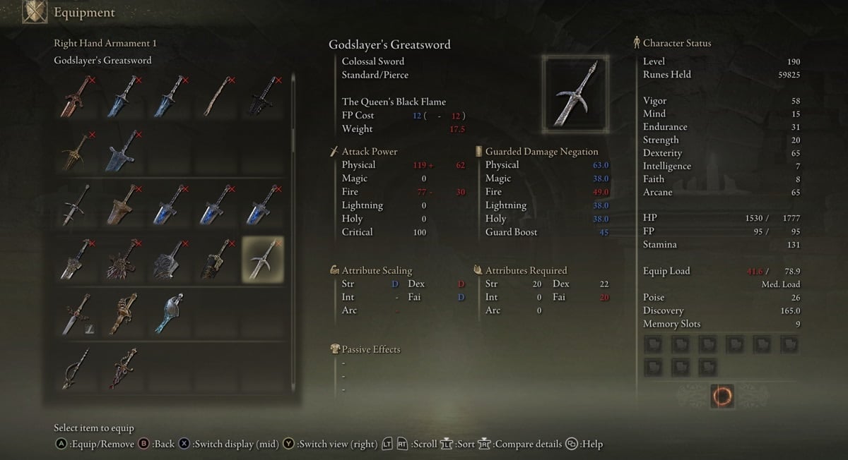 Best Godslayer's Greatsword build in Elden Ring