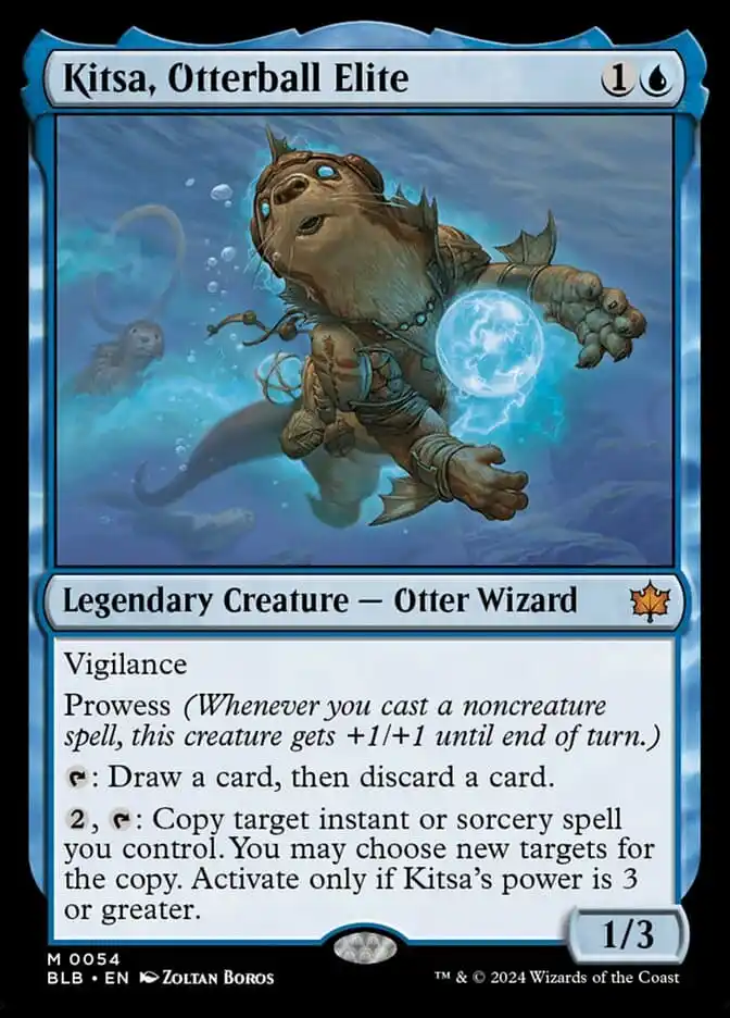 Otter casting spell under water in Bloomburrow MTG set
