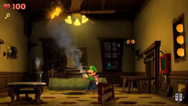 Luigi making a fan spin