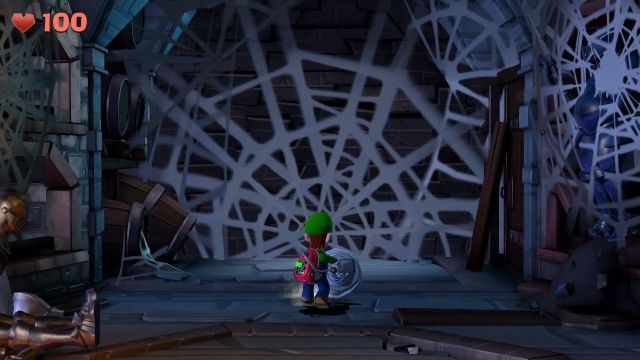 Luigi waking up the spider boss