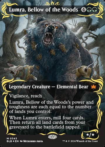 Elemental bear scaring animals in Bloomburrow MTG set