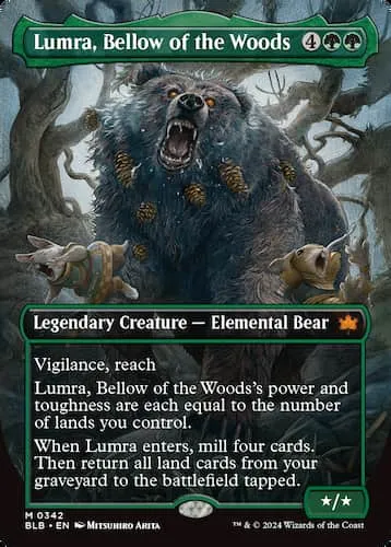 Elemental bear scaring animals in Bloomburrow MTG set