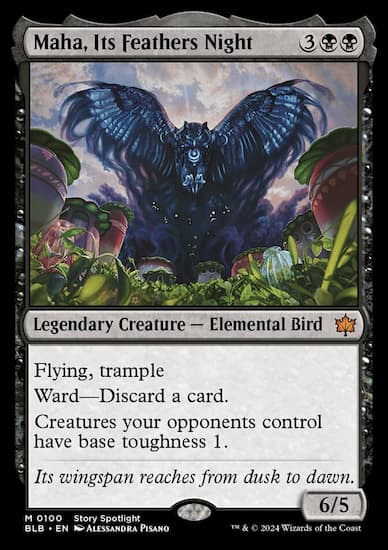 Elemental Owl spreads its dark wings covering the sky.