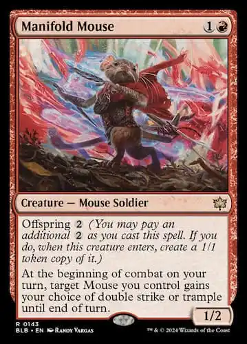 Mouse on battlefield in MTG Bloomburrow set