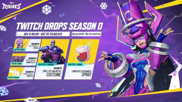 An overview of the Marvel Rivals Twitch Drops available in Season 0.