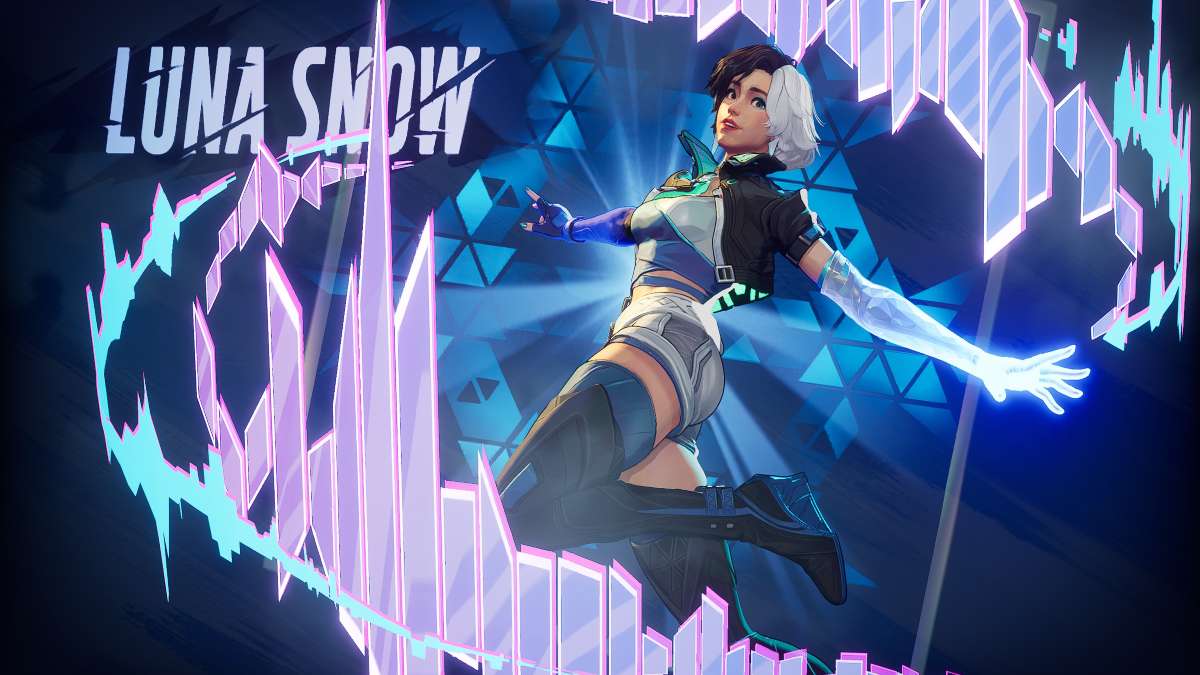 Luna Snow in stylized shot with hero name for the Marvel Rivals hero menu