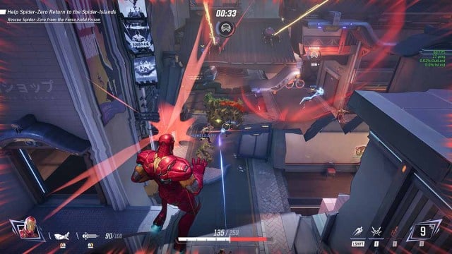 Iron Man flying in the air in Marvel Rivals