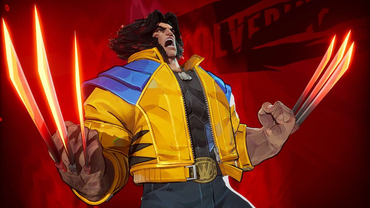 Wolverine in stylized shot with hero name for the Marvel Rivals hero menu