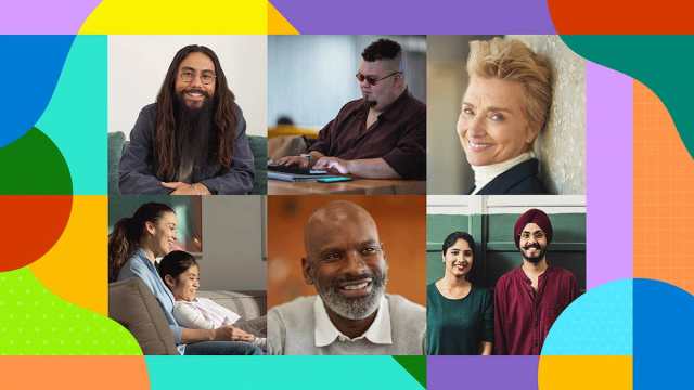 Microsoft employees of different ethnicities as part of a Diversity and Inclusion company report.