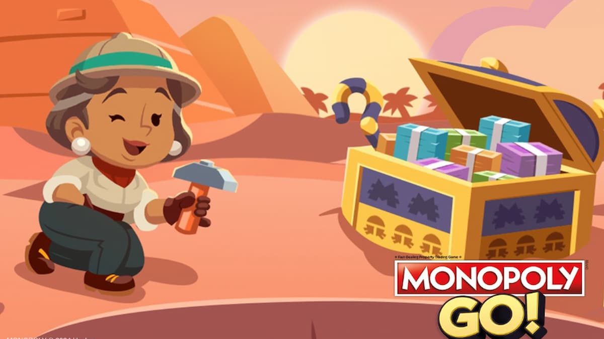 MS. Monopoly hunting treasure in Monopoly GO