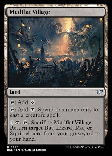 Swamps in Bloomburrow MTG set during the evening hours