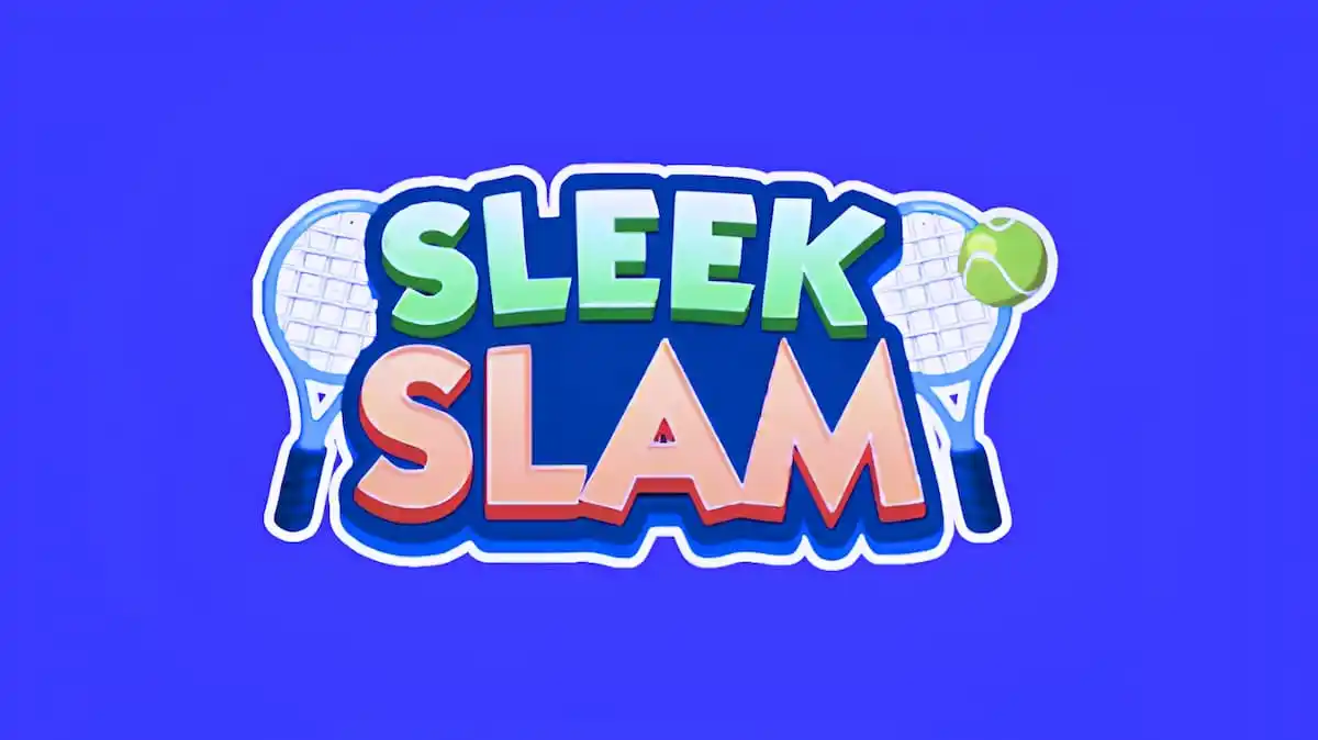 Sleek slam logo with a blue background