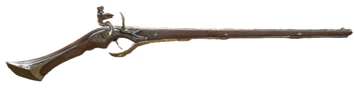 A thin, sleek-barreled pistol in Flintlock.