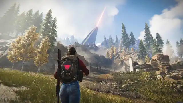 A player walking in the environment in Once Human.