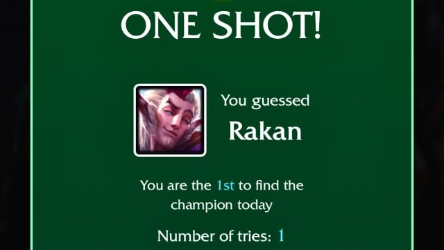 Rakan answer LoLdle quote July 30