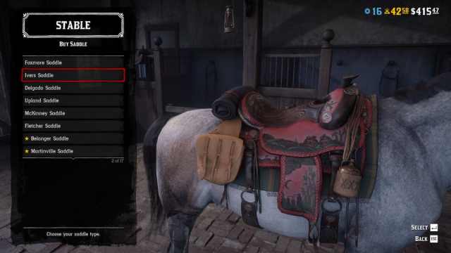 An image of the Ivers Saddle from Red Dead Online.