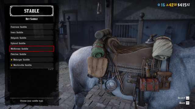 An image of the McKinley Saddle from Red Dead Online.