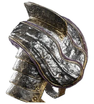 A screenshot from Flintlock of the Sapper's Pauldron, a metal shoulder piece with a dorsal fin-like design.
