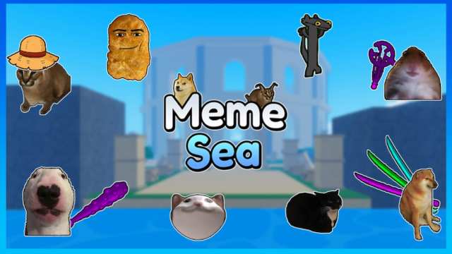 Picture of Roblox Meme Sea showcasing different memes.