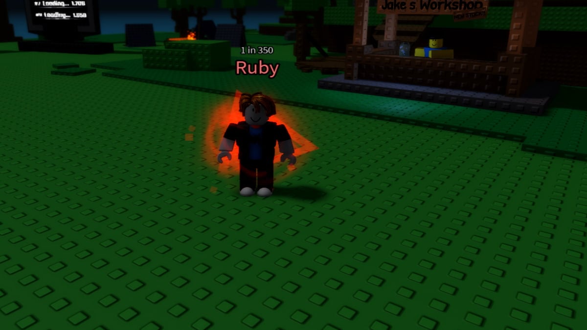 A player stood with a Ruby aura in Sol's RNG.