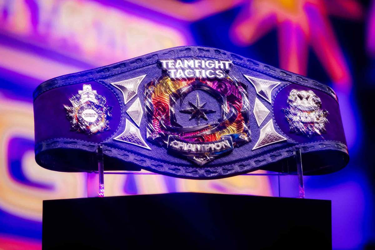 View of championship belt on display at the TFT Vegas Open Finals 2023
