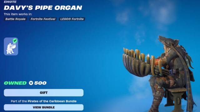 Davy Jones playing the pipe organ in Fortnite.