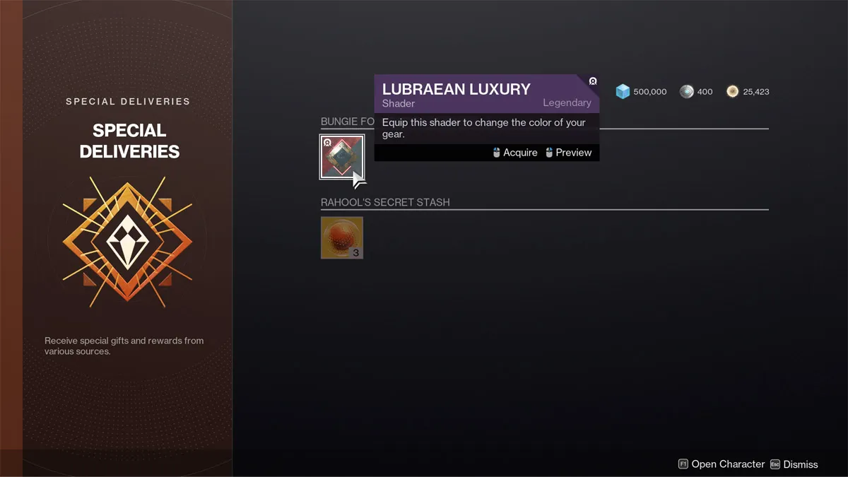 How to get the Lubraean Luxury shader in Destiny 2