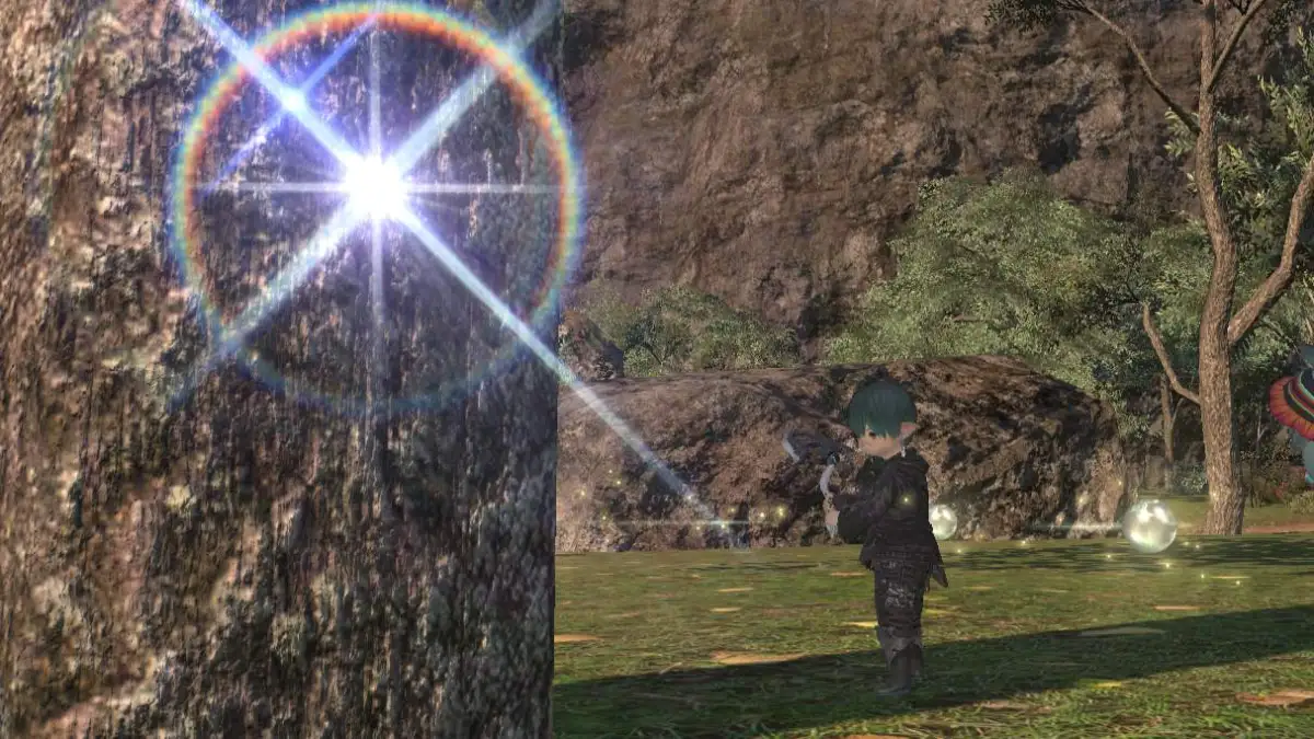 Final Fantasy XIV botanist player gathers collectable for scrips in Dawntrail