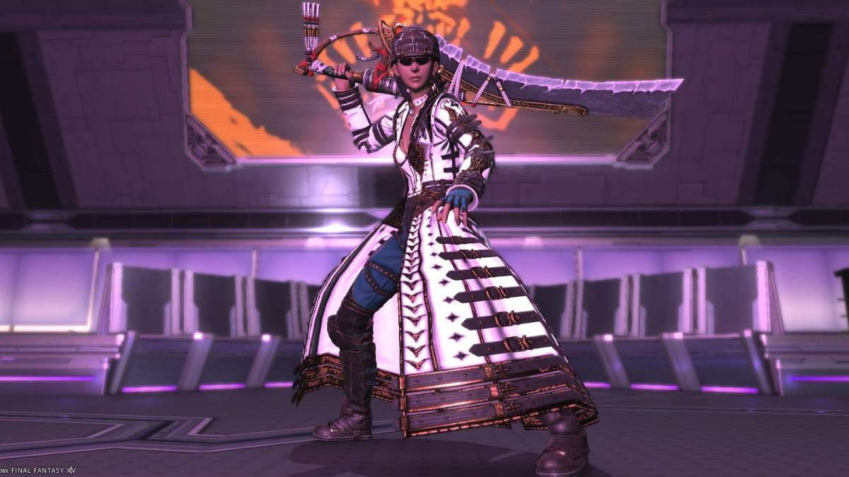 Final Fantasy XIV Dawntrail player in Light-heavy raid gear from Arcadion AAC Light-heavyweight Tier