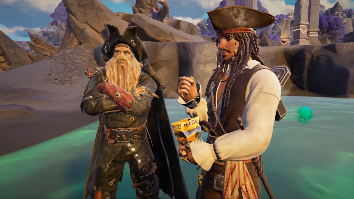 Jack Sparrow and Davy Jones in Fortnite.