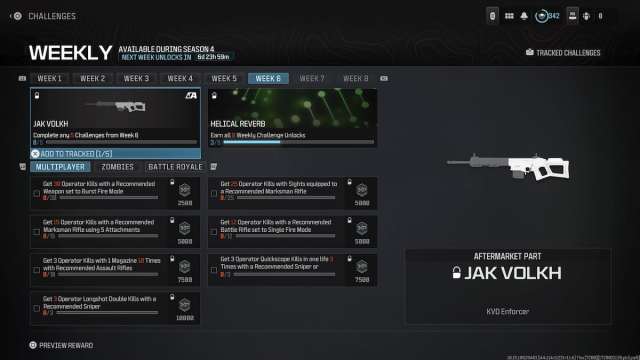 JAK Volkh challenges in MW3 and Warzone