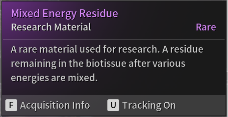 The description for Mixed Energy Residue in The First Descendant.