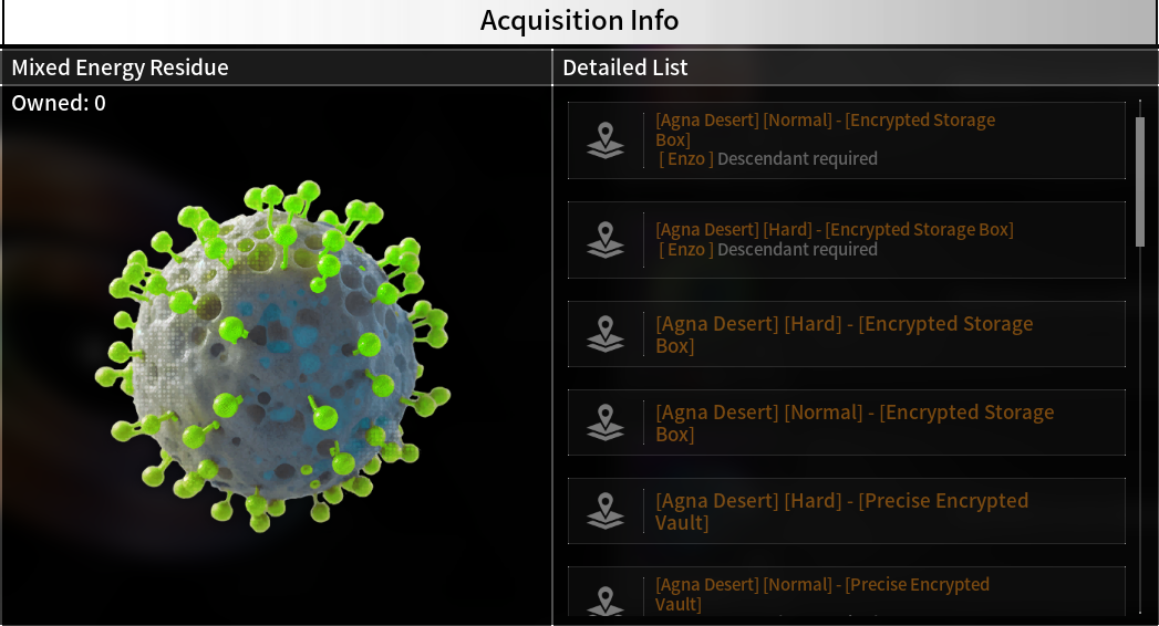 How to get Mixed Energy Residue in The First Descendant