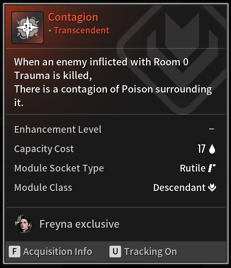 The Contagion Transcendent Module from The First Descendant.