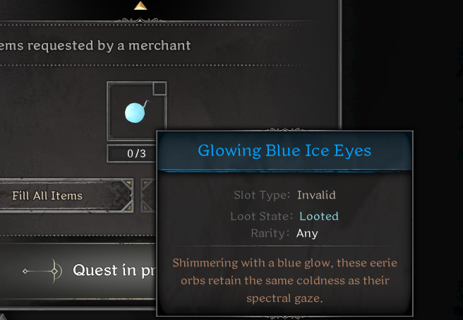 glowing blue ice eyes dark and darker in-game look