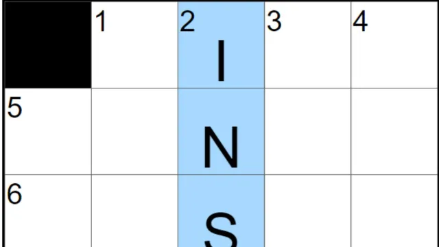 The NYT Mini Crossword board of July 1 showing part of the answer to 2D.