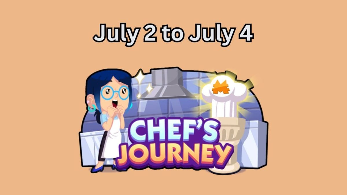 The Chef's Journey keyart on an orange background with 'July 2 to 4' written above it.
