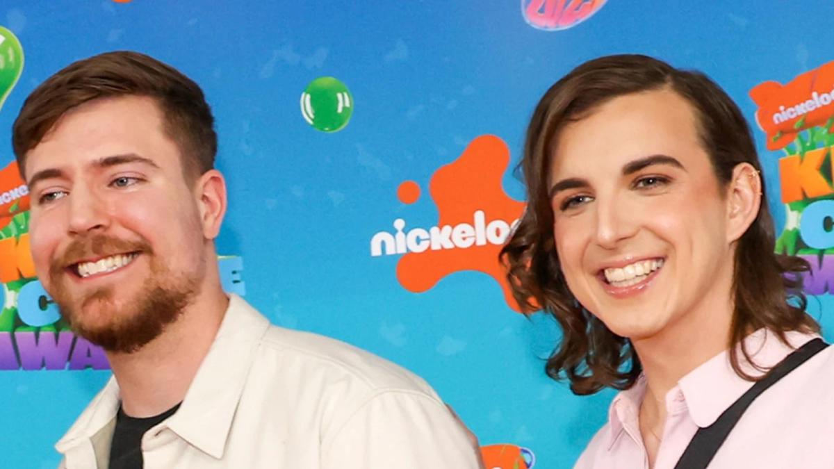 MrBeast and Ava Kris Tyson at the Nickelodeon Kids' Choice Awards in Los Angeles last year.