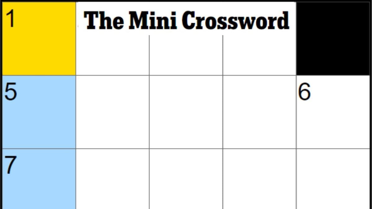 An empty NYT Mini Crossword board with 'The Mini Crossword' written at the top